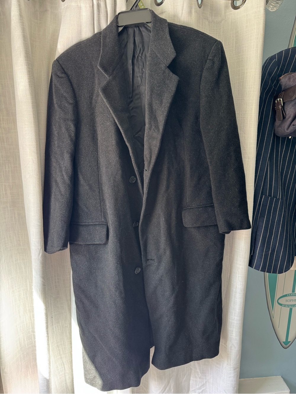90s Vintage Ralph Lauren Black Cashmere Pea Coat